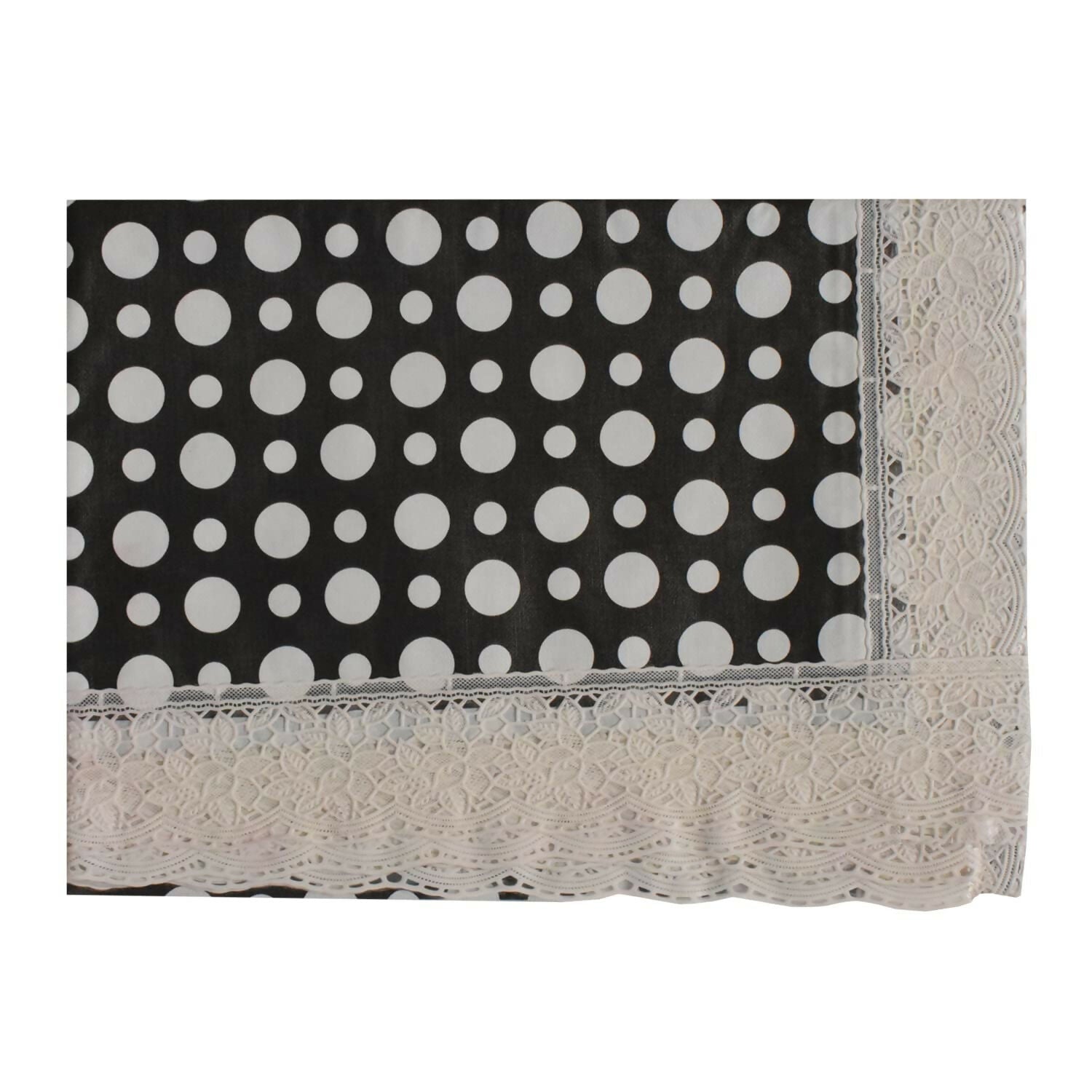 Modern Black Dot Embroidered Table Covers – Small & Large (40x60 & 60x90) Inches