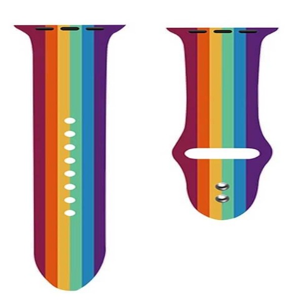 Rainbow Plain Silicone Strap For Watch Series 8 (42mm/44mm/45mm/46mm/49mm)