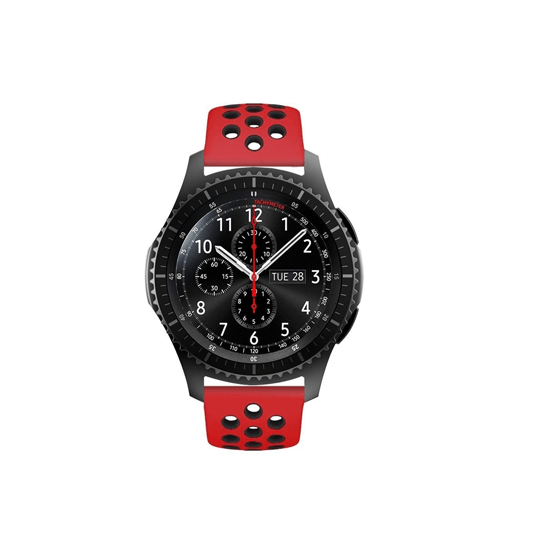 Red Black Dotted Silicone Strap For Smart Watch 20mm
