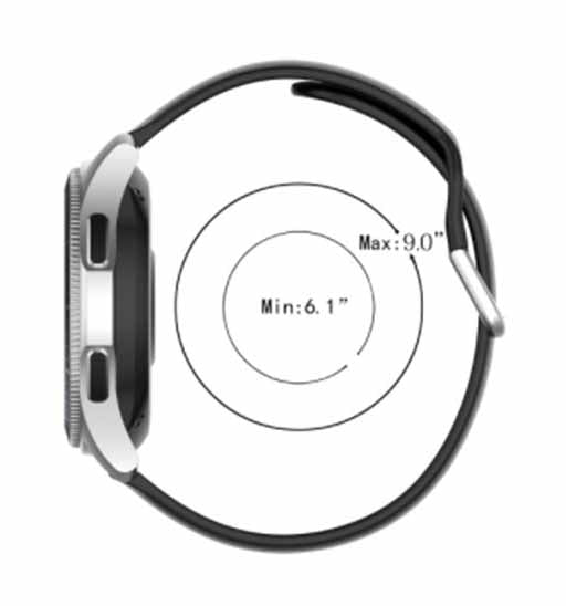 Red Plain Silicone Strap With Stainless steel Buckle For Smart Watch (22mm)