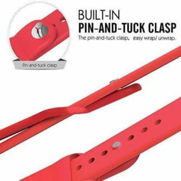 Red Plain Silicone Strap For Watch Series 2 (42mm/44mm/45mm/46mm/49mm)