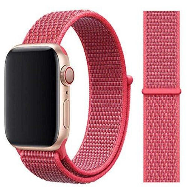 Red Nylon Strap For Apple Watch Series 5 (38mm/40mm/41mm)