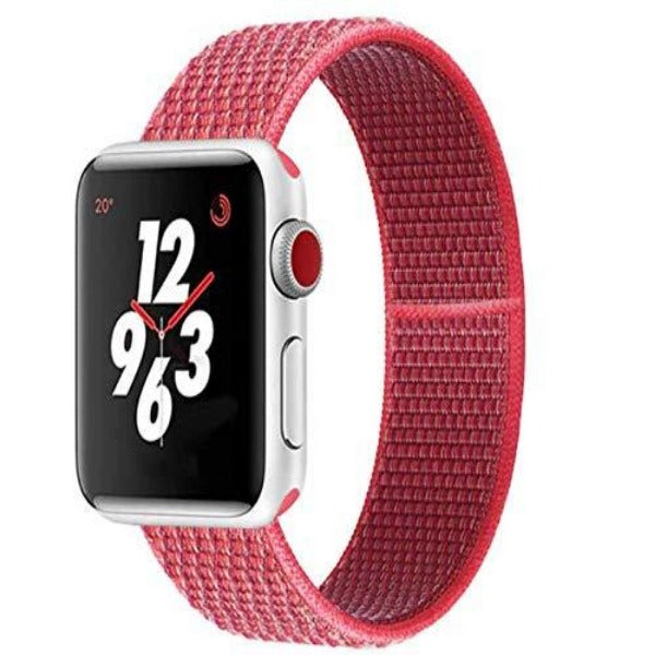 Red Nylon Strap For Apple Watch Series 6 (38mm/40mm/41mm)