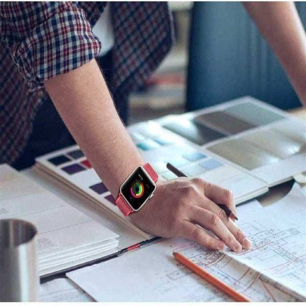 Red Nylon Strap For Apple Watch Series 1 (38mm/40mm/41mm)
