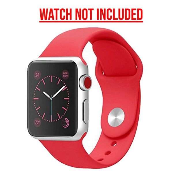 Red Plain Silicone Strap For Watch Series SE 2020 (42mm/44mm/45mm/46mm/49mm)
