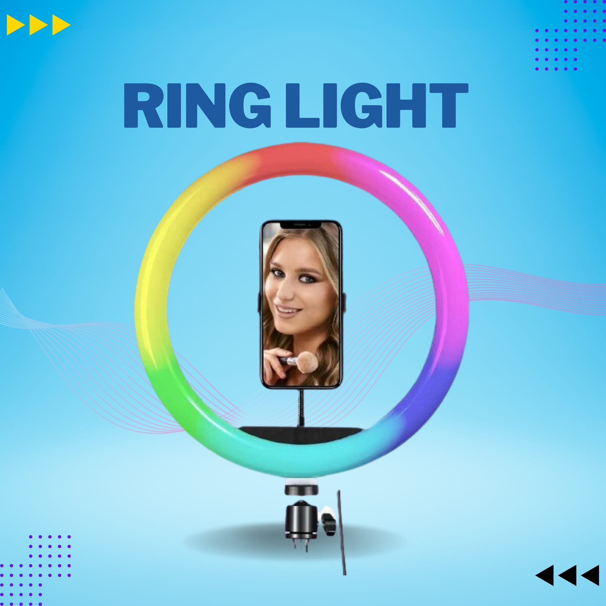 RGB Ring Light with Phone Holder (USB Powered)