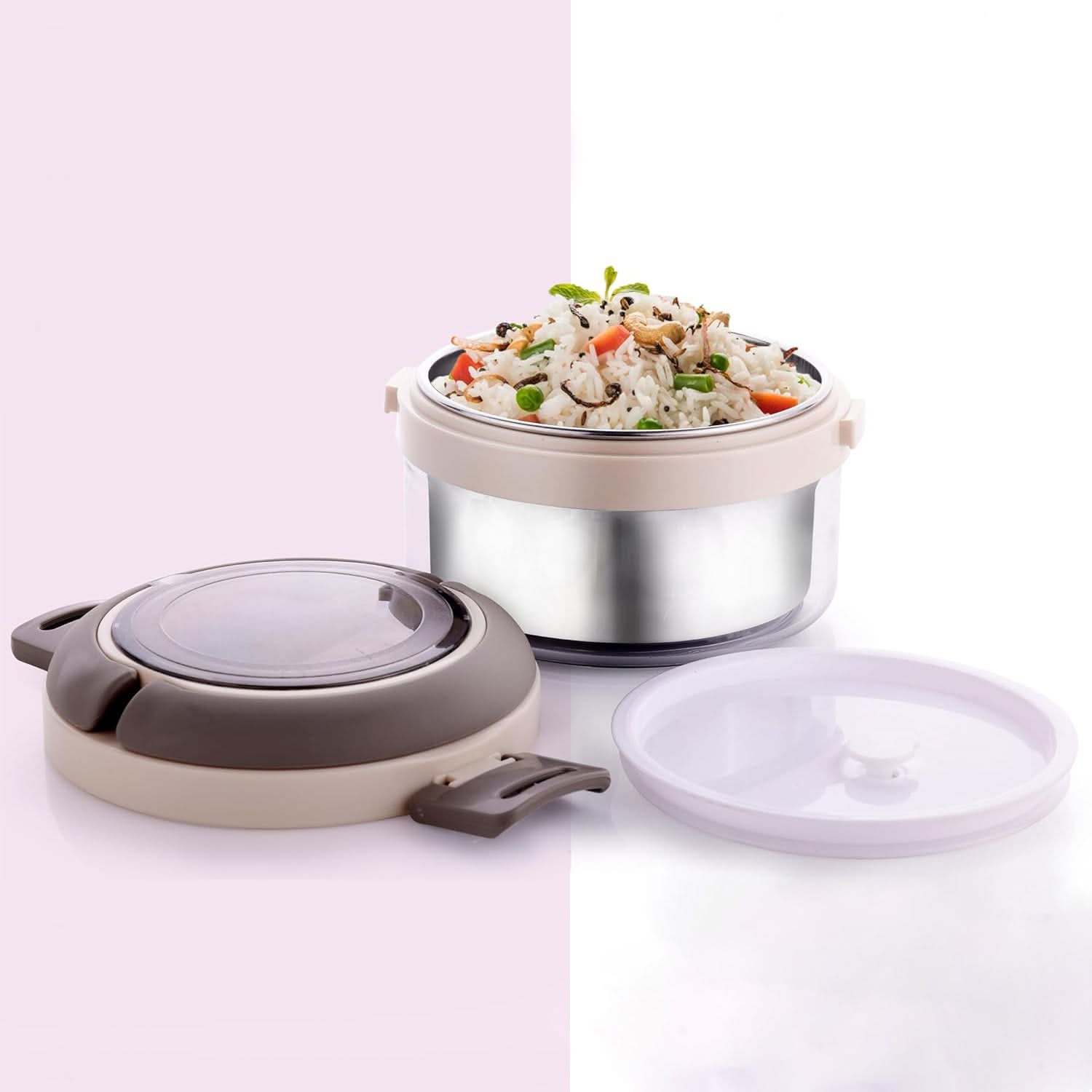 400ml Stainless Steel Lunch Box by Ganesh Tiara Insulated & Leakproof