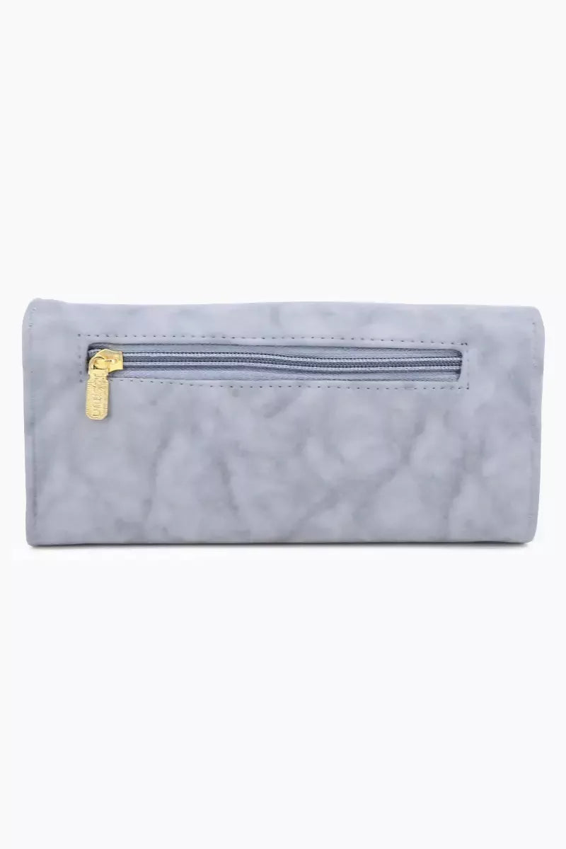 Faux Leather Solid Casual Purse for Women - Grey