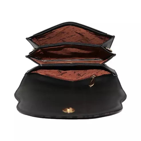 Fashionably Hands-Free: Trendy Women's Sling Bag with Crossbody Strap (Black)