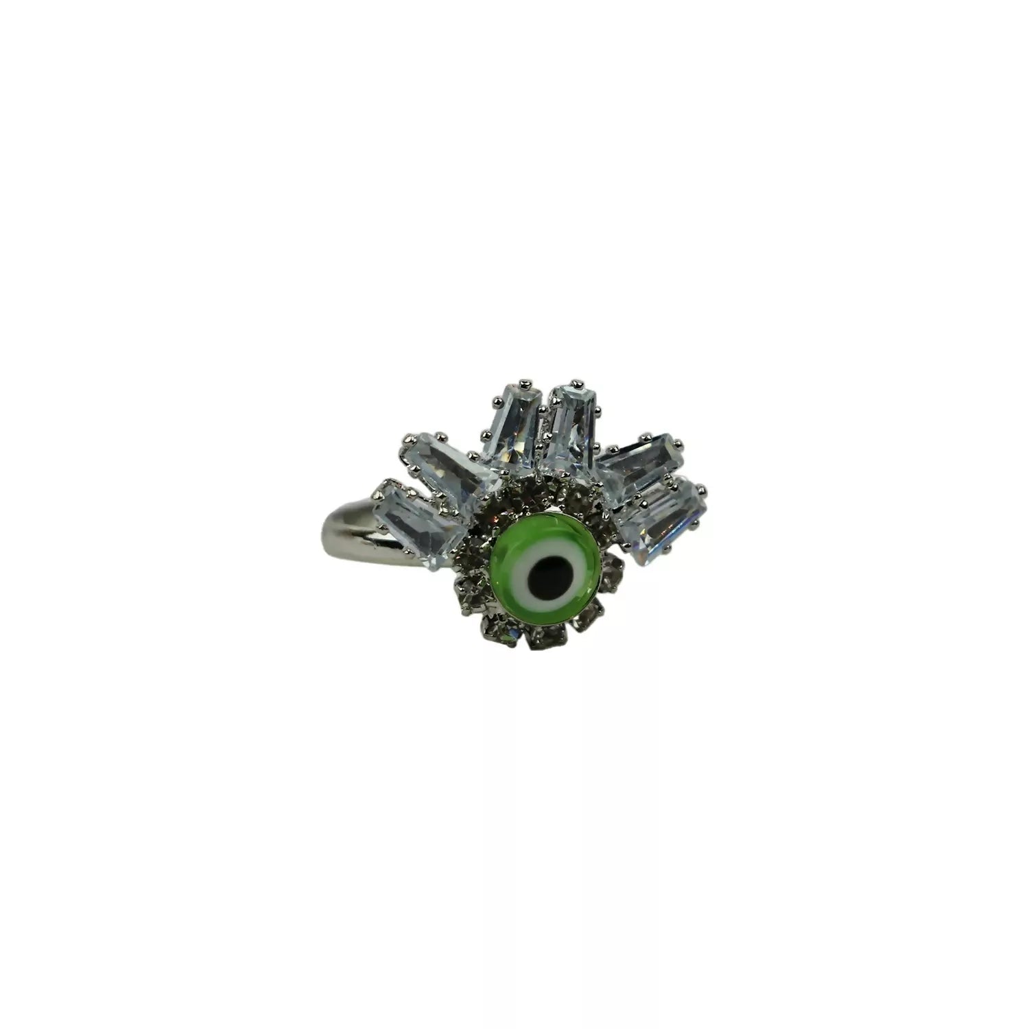Sapphire Green Evil Eye Ring – Protective Spiritual Jewelry for Women