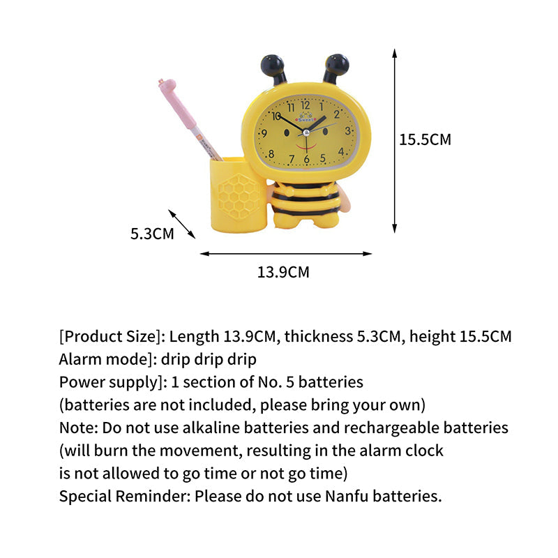 Honey Bee Mini Clock with Pen Holder