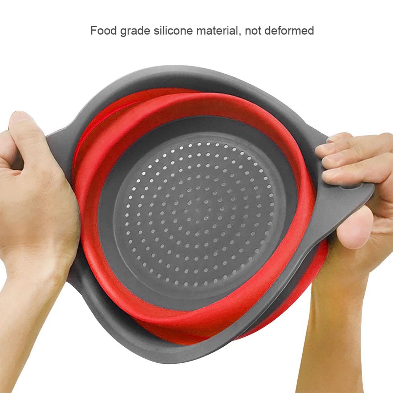 Round Silicone Strainer – Flexible, Heat-Resistant Kitchen Colander for Draining & Rinsing