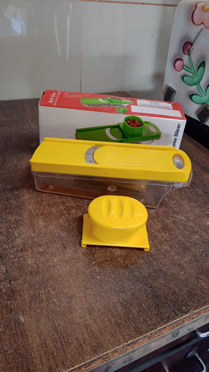 Big Multipurpose Vegetable And Fruit Slicer (Yellow  1 Pc)