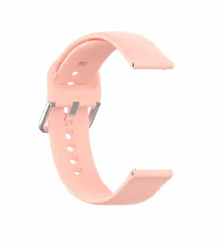 Peach Plain Silicone Strap With Stainless steel Buckle For Smart Watch (22mm)