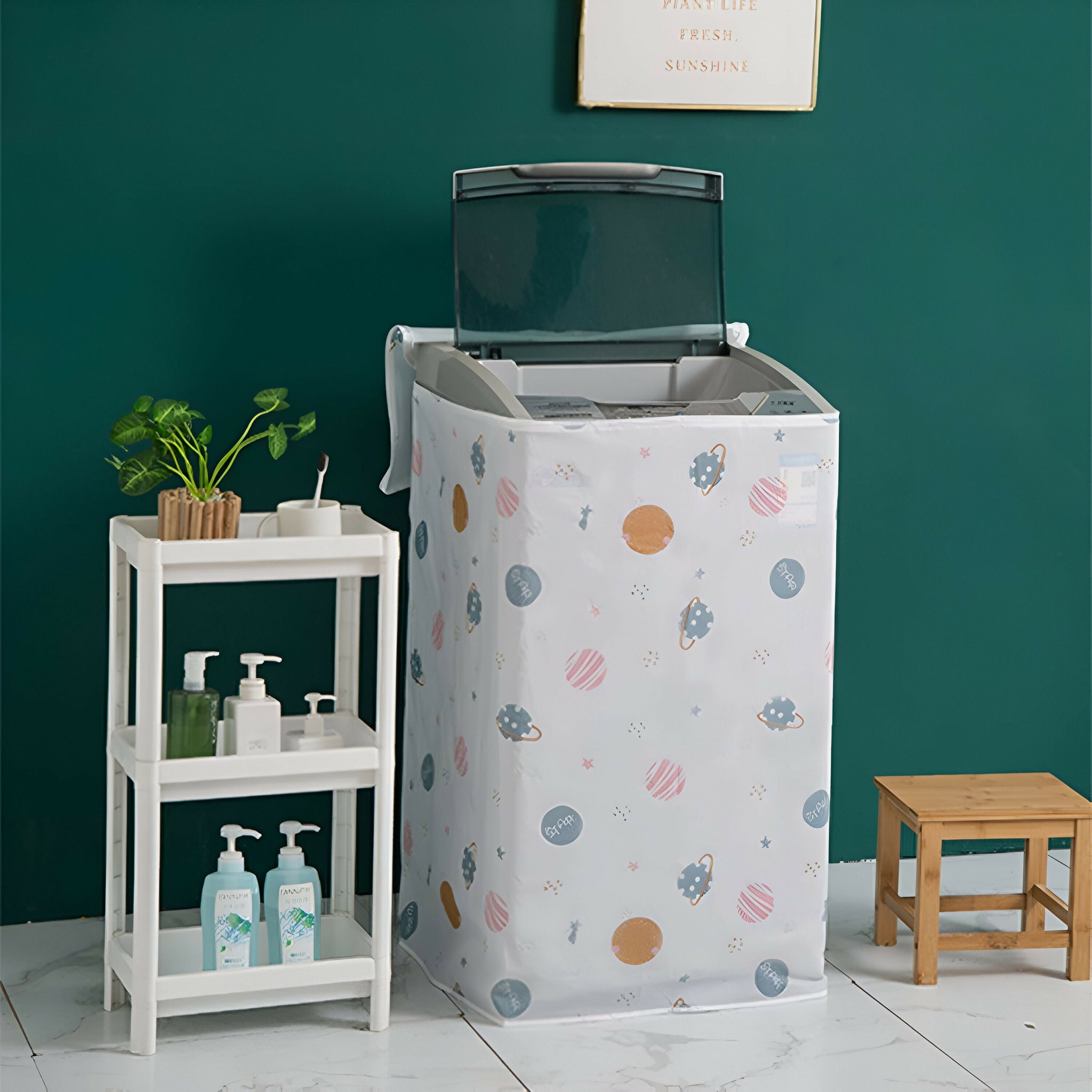 Waterproof Anti-Slip Washing Machine Top Cover – Dustproof & Stain-Resistant (Top Load, 57x56x84cm) - Assorted Design