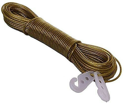 10-Meter PVC Coated Metal Clothesline Rope (Pack of 2, Multicolor)