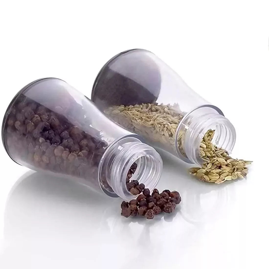 6-Piece Plastic Spice Jar Set with Stand