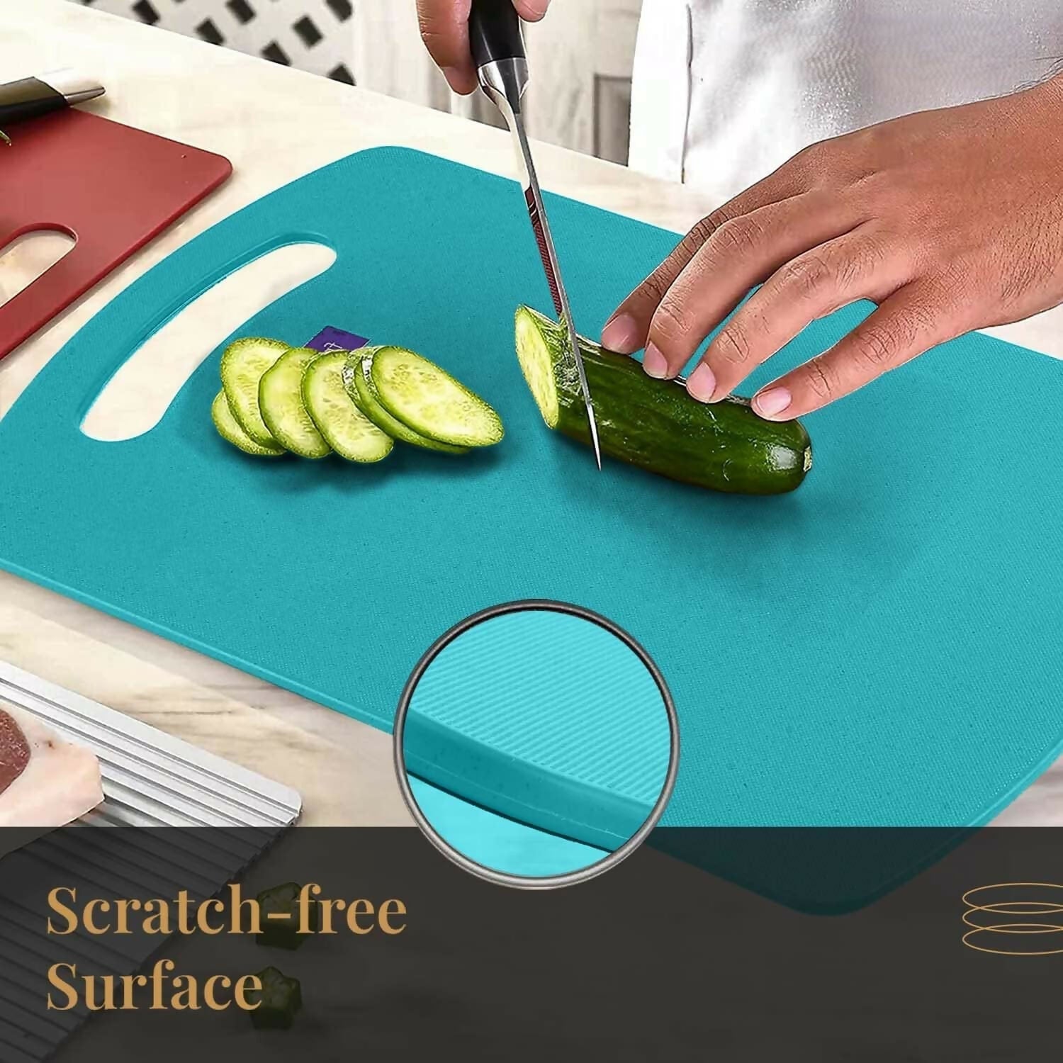 HOMEGLARE Plastic Vegetable Chopping Board(Random Colour , Single Pc)