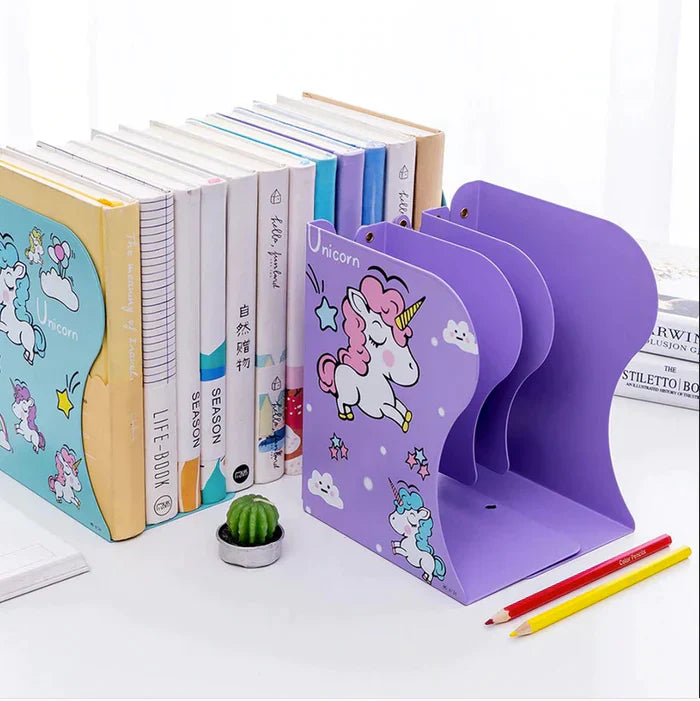 Unicorn Adjustable Bookends Book Organizer Bookshelf
