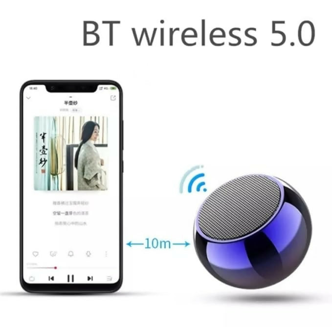 4D Portable Bluetooth Speaker with Electroplated Steel Design