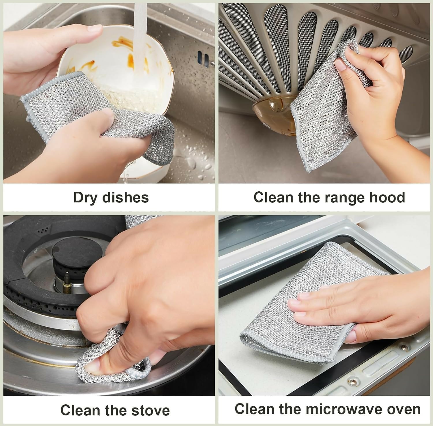 Multipurpose Dishwashing Rags, Perfect for Wet & Dry Stainless Steel Cleaning (pack-10)