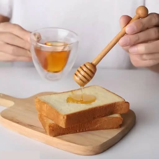 Multispace 2-Piece Mini Reusable Wooden Honey Dipper Sticks
