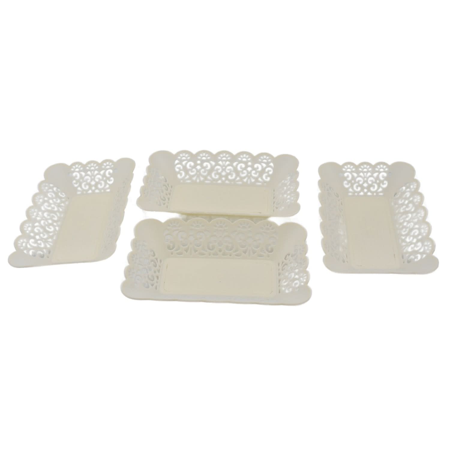 Rectangle Plastic Dinner Plate Set (8 Pcs) – Durable Serving Trays for Home, Restaurant & Office