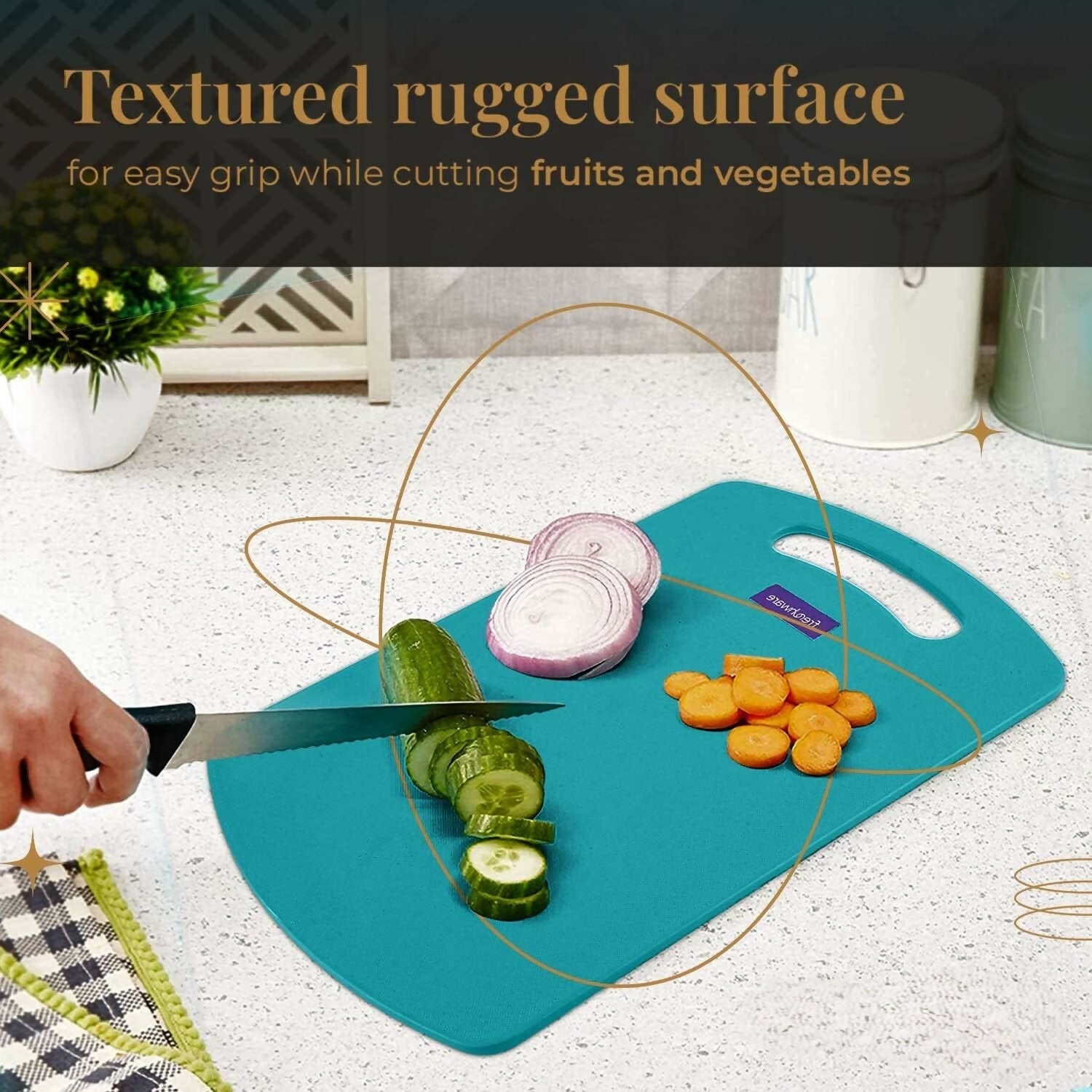 HOMEGLARE Plastic Vegetable Chopping Board(Random Colour , Single Pc)