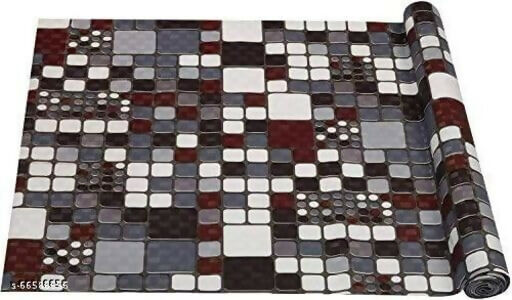 Mopak decor Polyester Solid Fridge Mat & Cover (Grey)