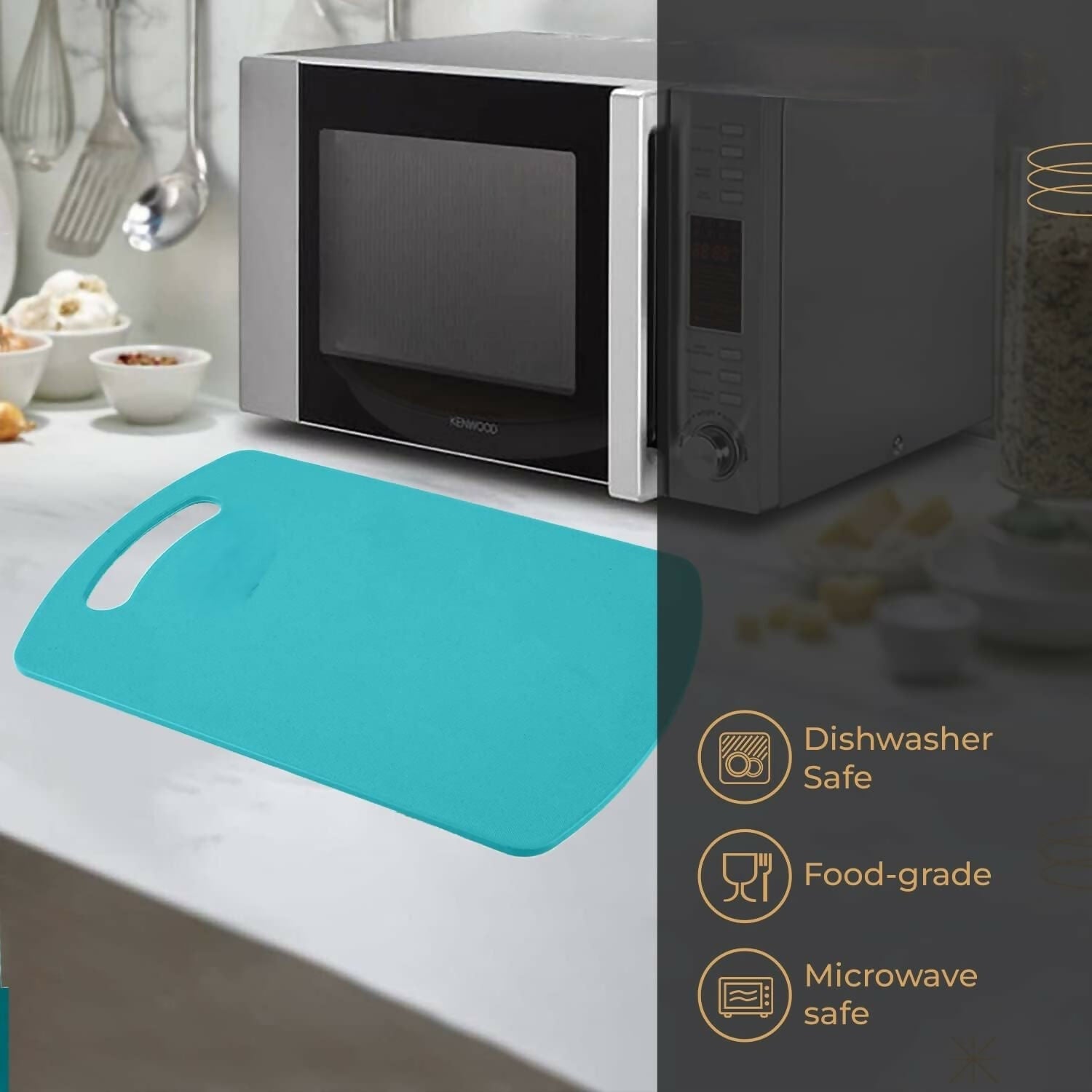 HOMEGLARE Plastic Vegetable Chopping Board(Random Colour , Single Pc)