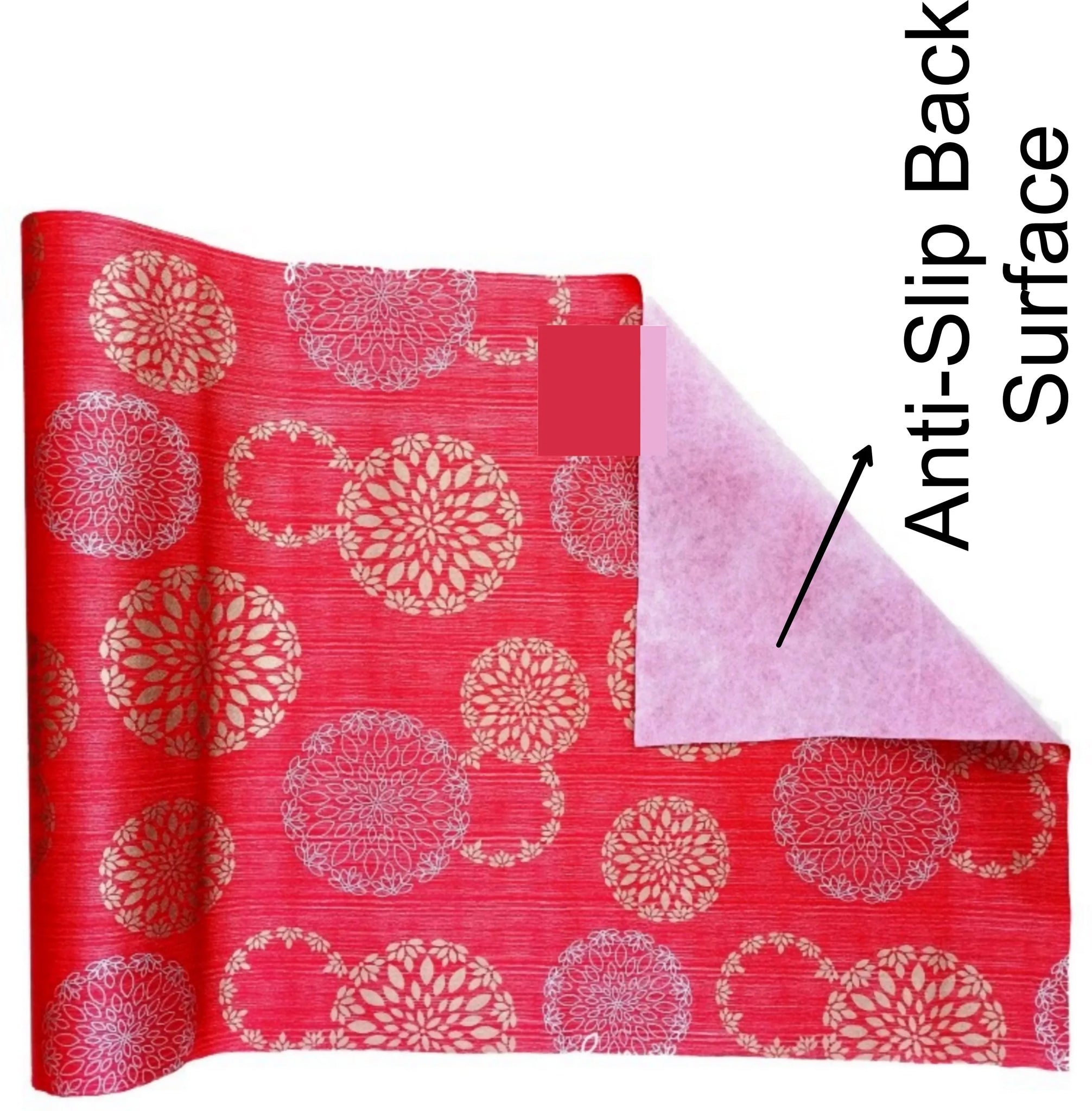 Mopak Decor Polyester Solid Fridge Mat & Cover - 50045 (Red)