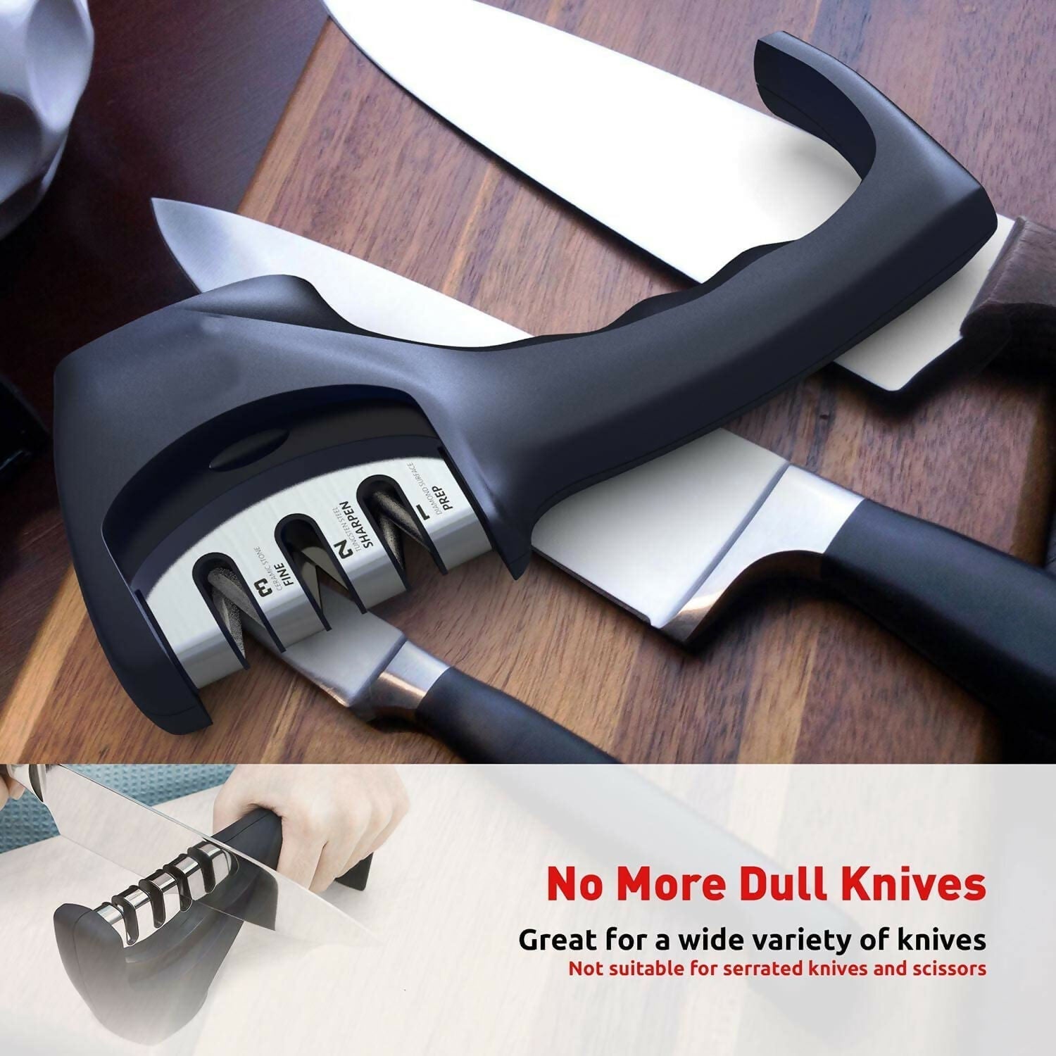 Professional Knife Sharpener – Advanced Sharpening Tool & Rod for Kitchen Steel Knives