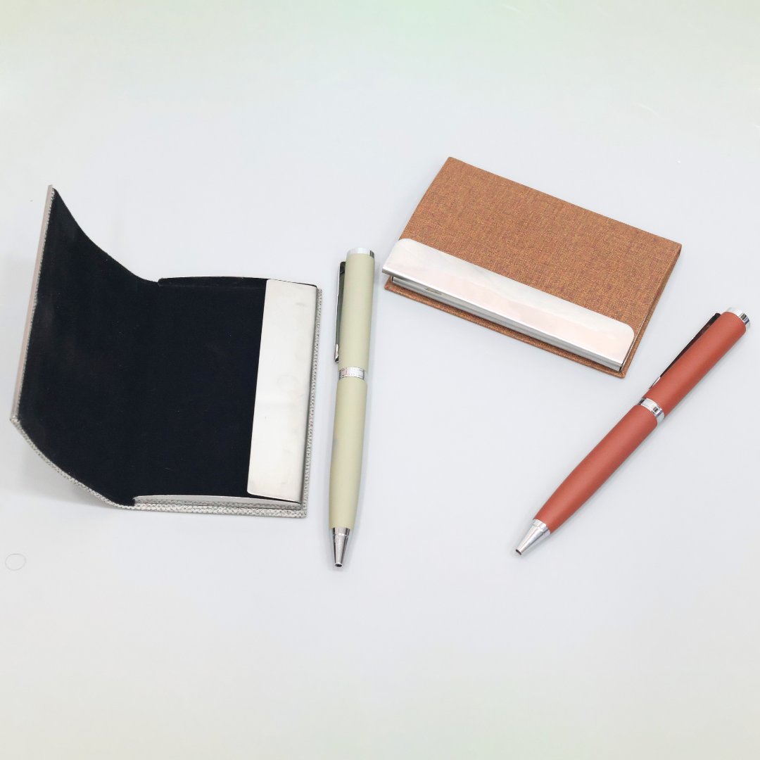 Customized Gift Set with Card Holder & Ball Pen