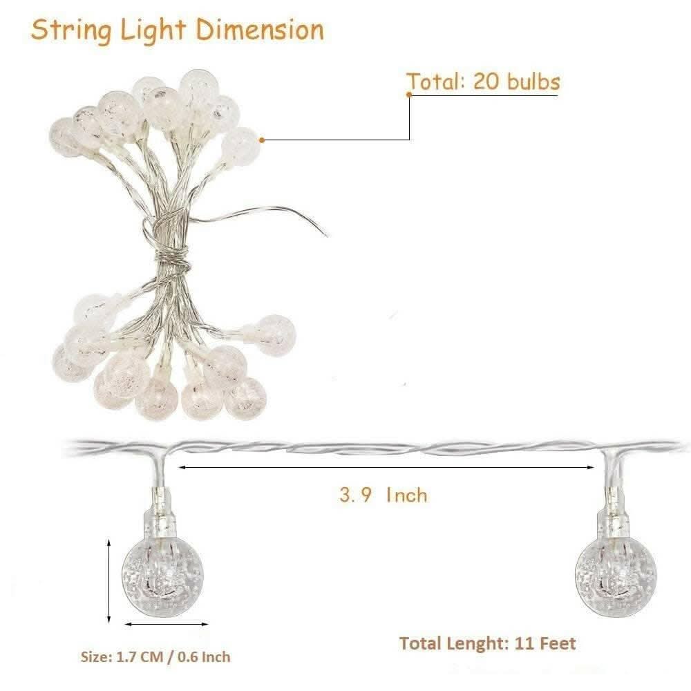 Multicolor Crystal Snowflake Ball LED String Lights (14 Lights)