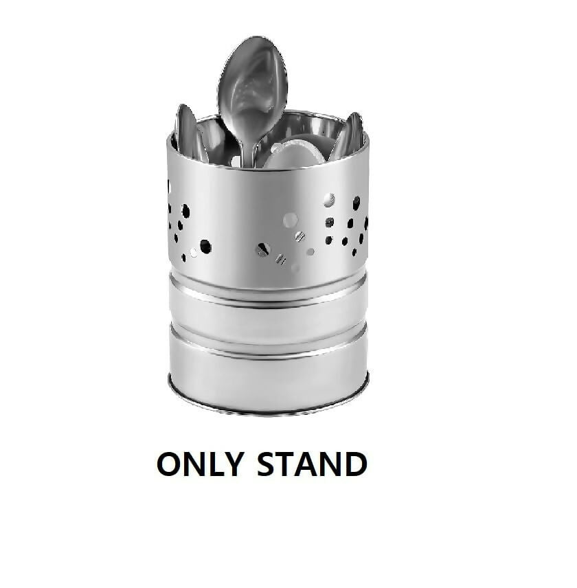 Stainless Steel Multipurpose Spoon, Cutlery, Pen & Brush Stand Holder (Pack of 1)