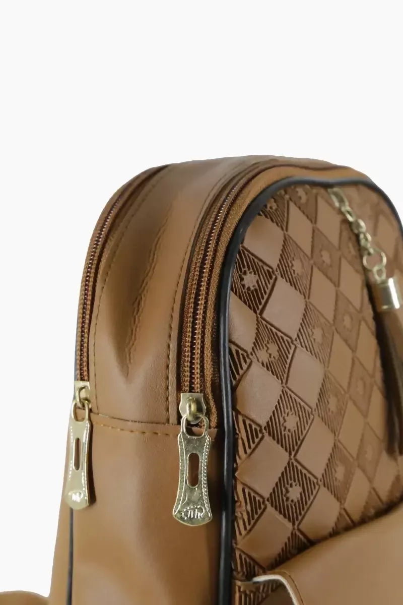 Trendy Casual Backpack for Girls - Brown