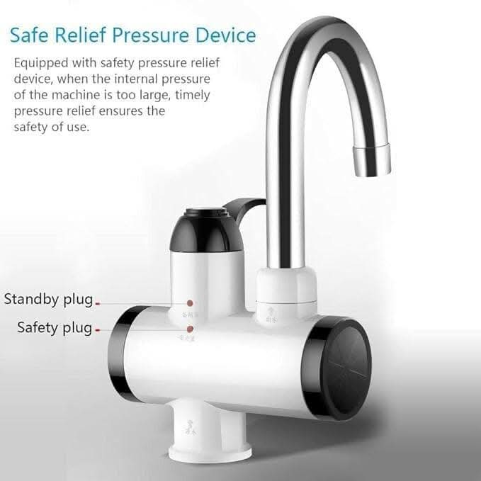 3000W Instant Electric Water Heater with Digital Display, Tankless Hot Faucet for Home & Kitchen