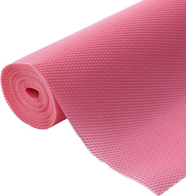 Mopak Decor Pink Plain Eva Printed Solid Fridge Mat & Cover Pack of 1- (3Meters)