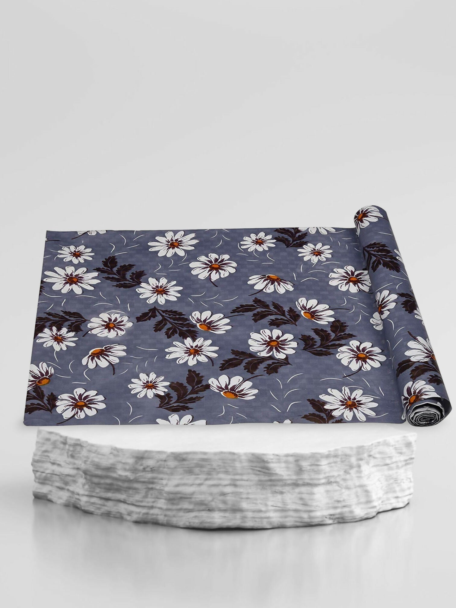 Mopak Decor ShelfLiner used for Wardrobe kitchen cabinet Drawer Slab Roll (Blue Flower)