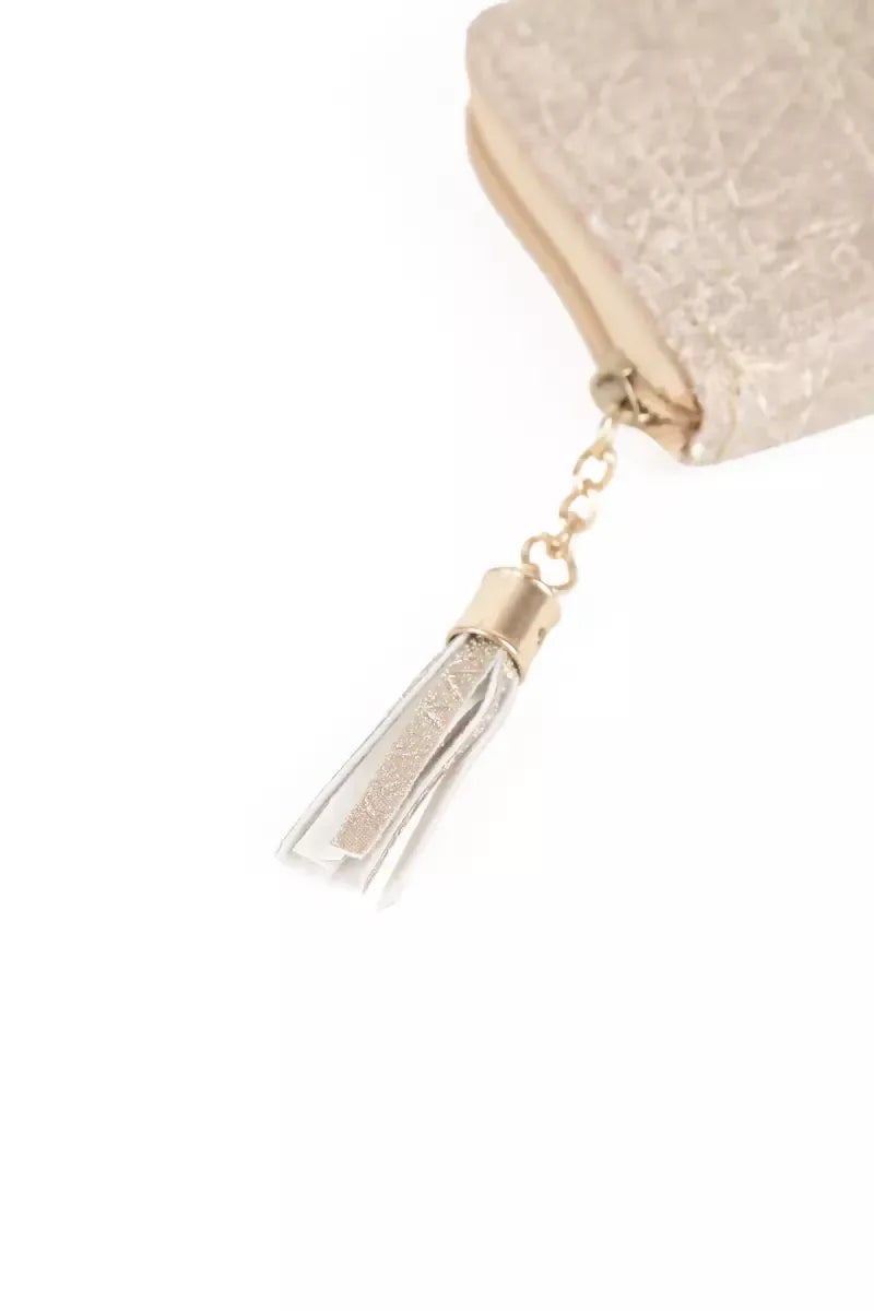 Glittering Small Coin Purse for Girls and Women - Peach