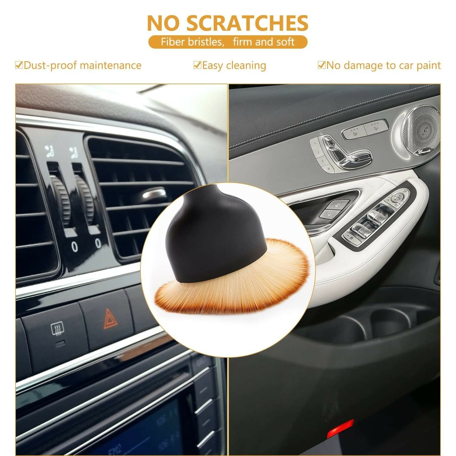 Multipurpose Cleaning Brush for Car Interior, AC Vents, Dashboard, PC, Laptop Keyboard, and Electronics