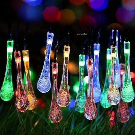 Multicolor Water Drop LED Bulbs String Ball Globe Lights (14 lights)