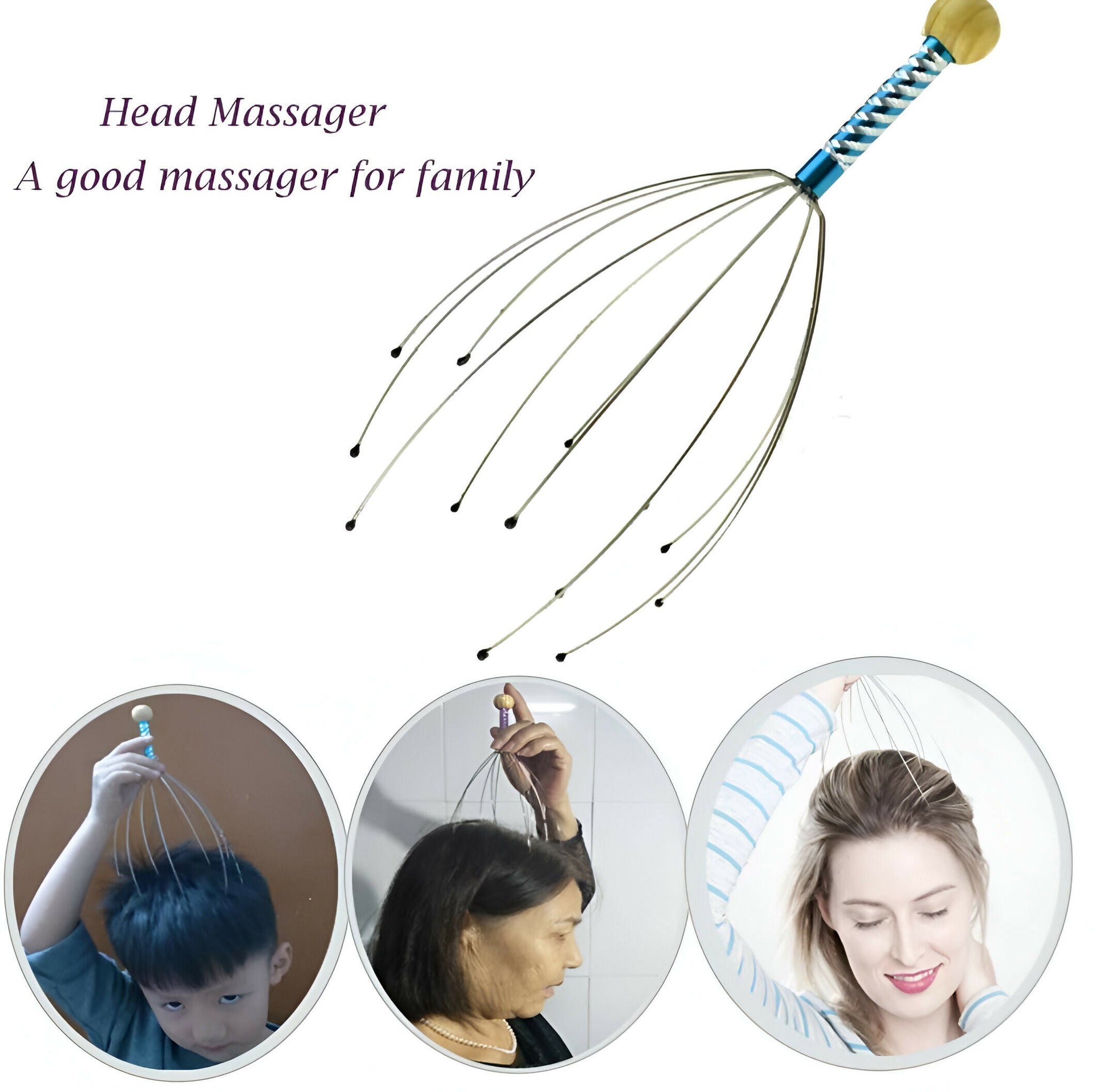 Head Scalp Massager Tool for Stress Relief & Relaxation