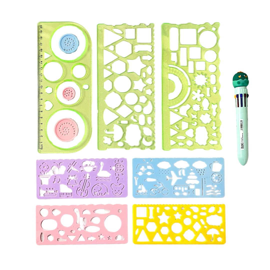 Kawaii Drawing Ruler Set of 7+1