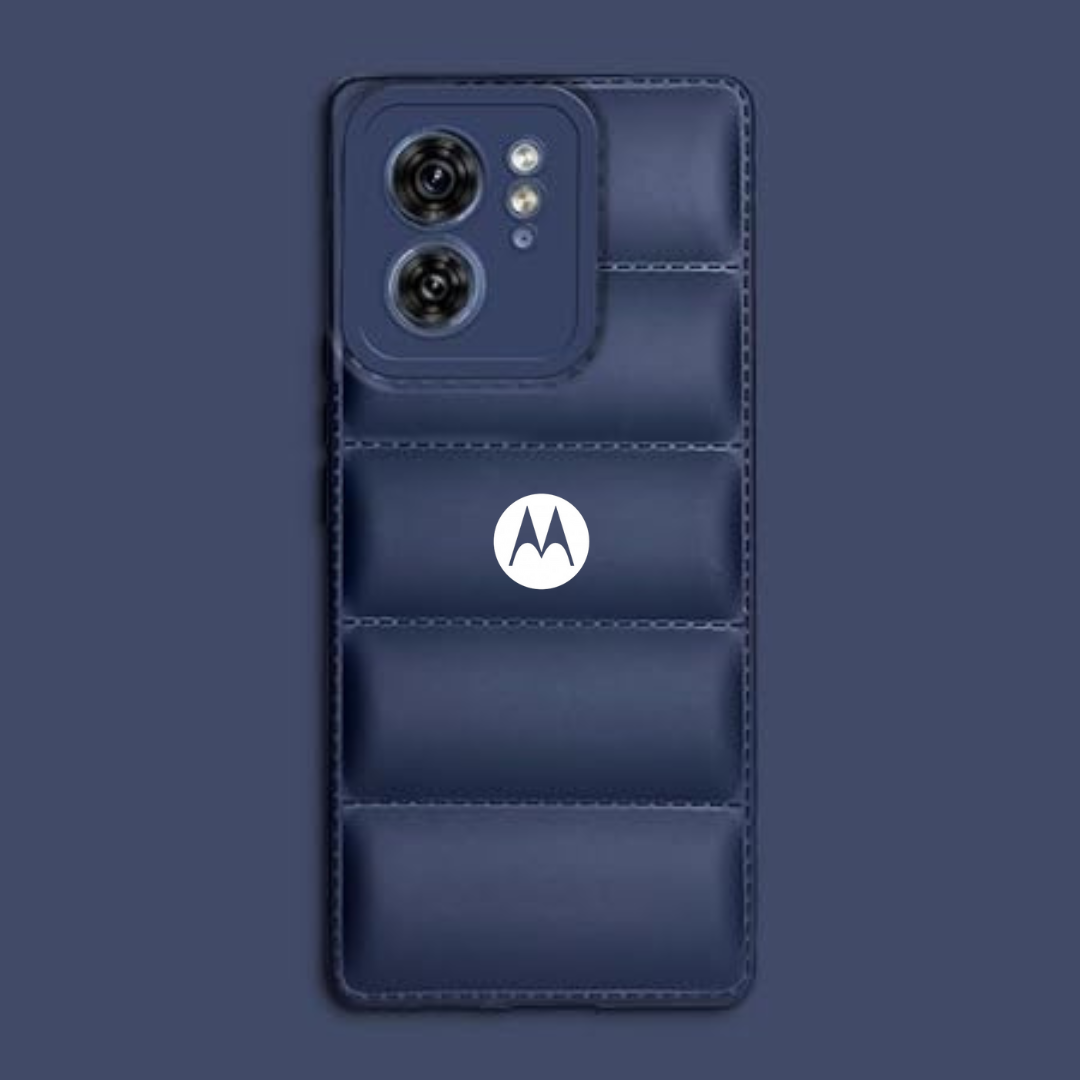 Dark Blue Puffon silicone case for Motorola Edge 40