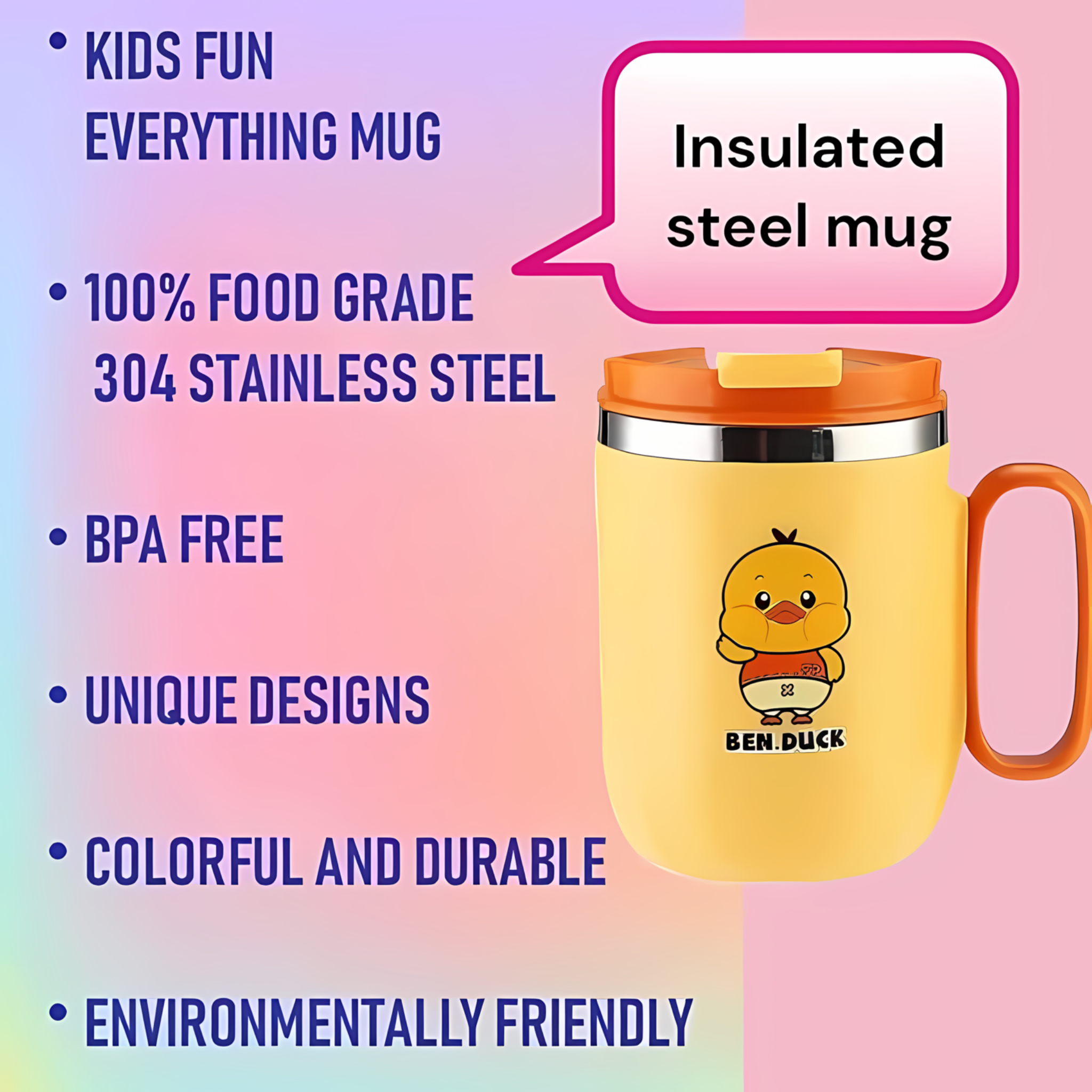 Cute Duck Insulated Stainless Steel Mug
