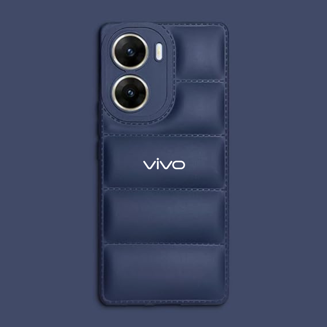 Dark Blue Puffon silicone case for Vivo V29E 5G