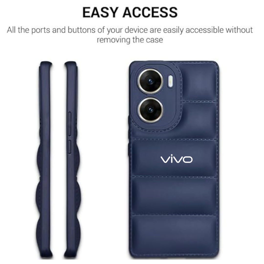 Dark Blue Puffon silicone case for Vivo V29E 5G