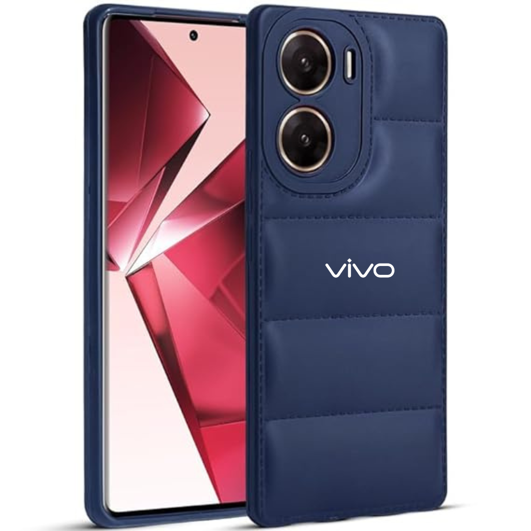Dark Blue Puffon silicone case for Vivo V29E 5G