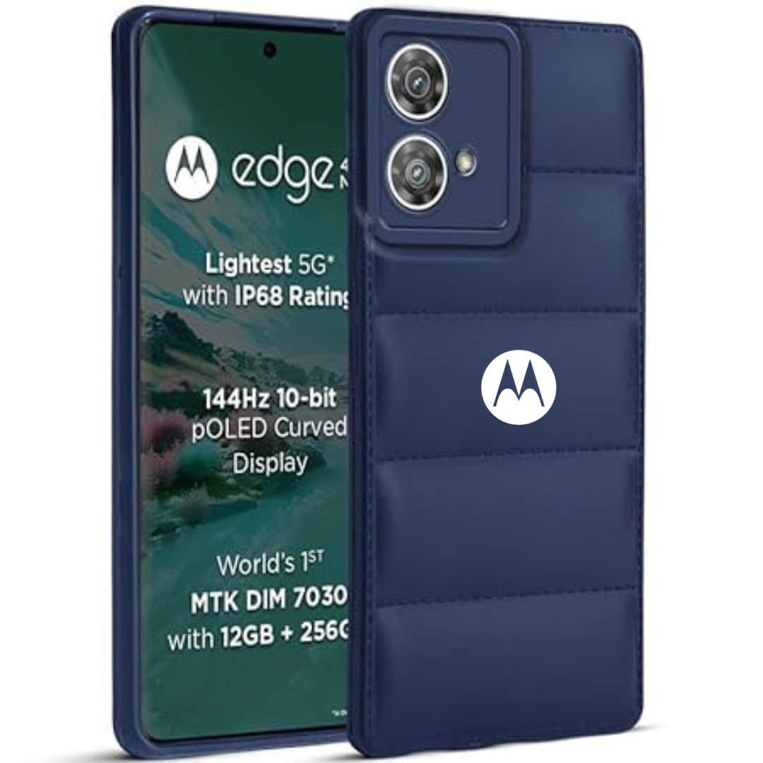 Dark Blue Puffon silicone case for Motorola Edge 40 Neo